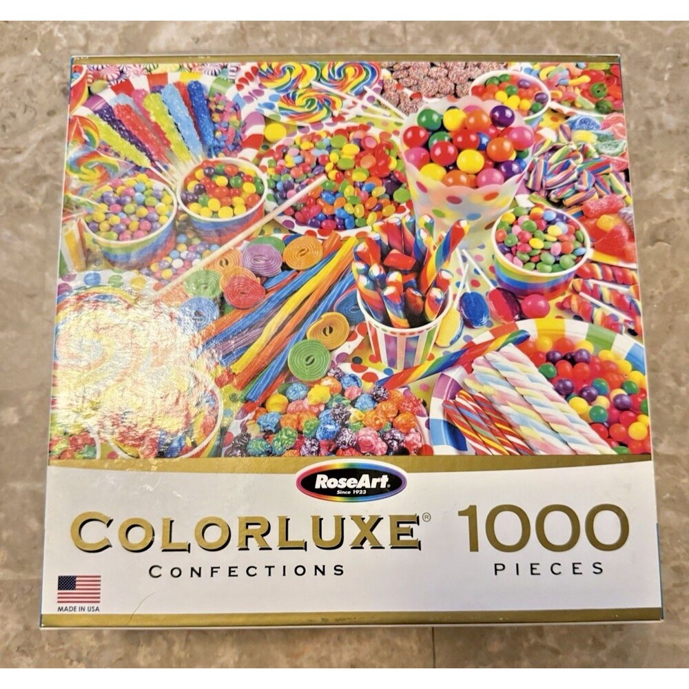 COLORLUXE 1000 Pc Jigsaw Puzzle Confections Candy Buffet MIssing 1 pc